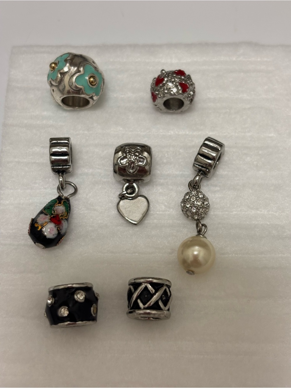 Mixed Charm Bead Set with dangles and enamel.